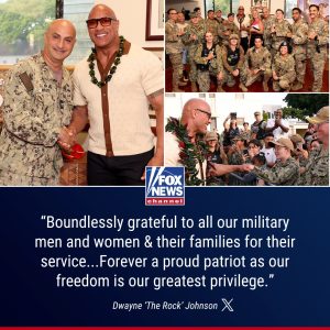 The Rock says 'freedom is our greatest privilege' while visiting troops in Hawaii